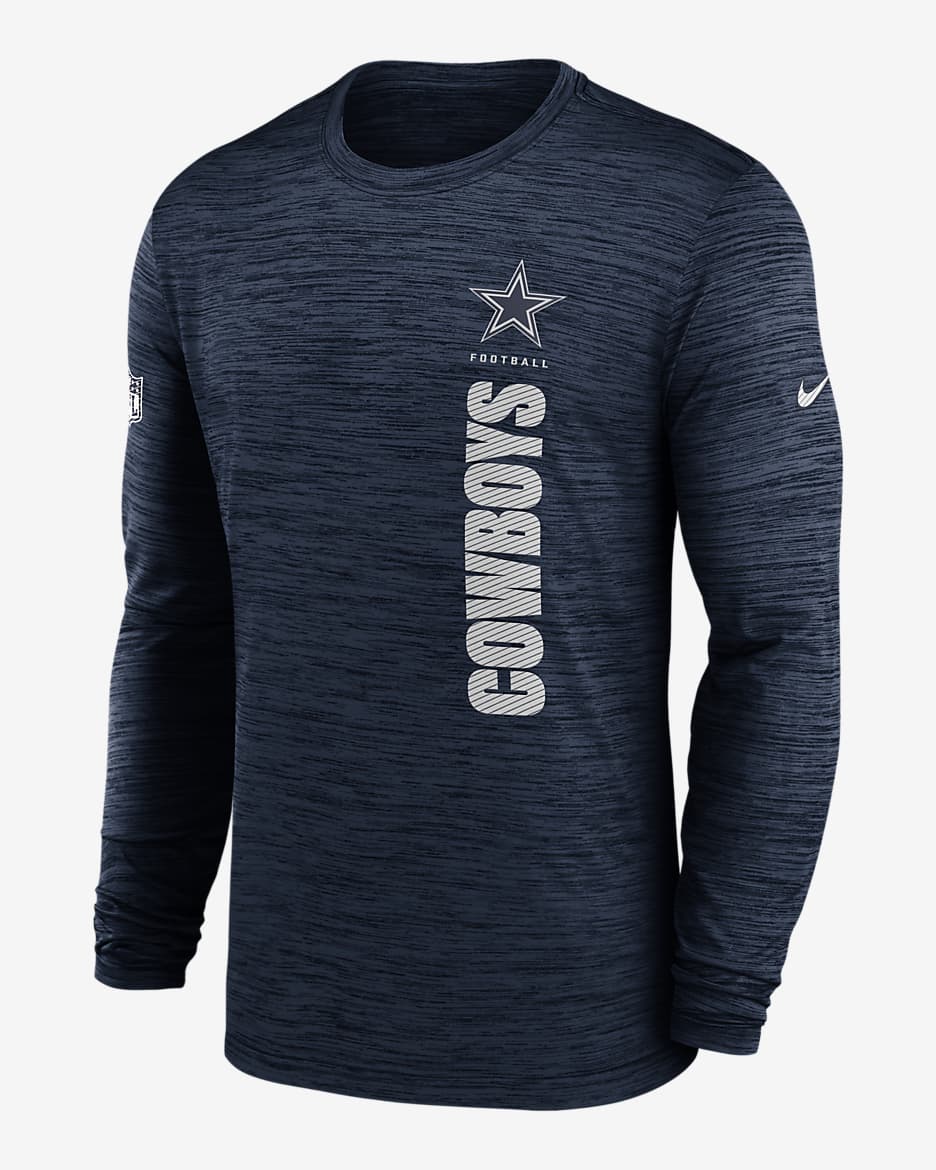 Dallas Cowboys Sideline Velocity Men s Nike Dri FIT NFL Long Sleeve T Shirt. Nike